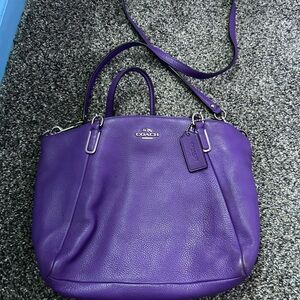 Coach Vibrant Purple Leather Shoulder Bag